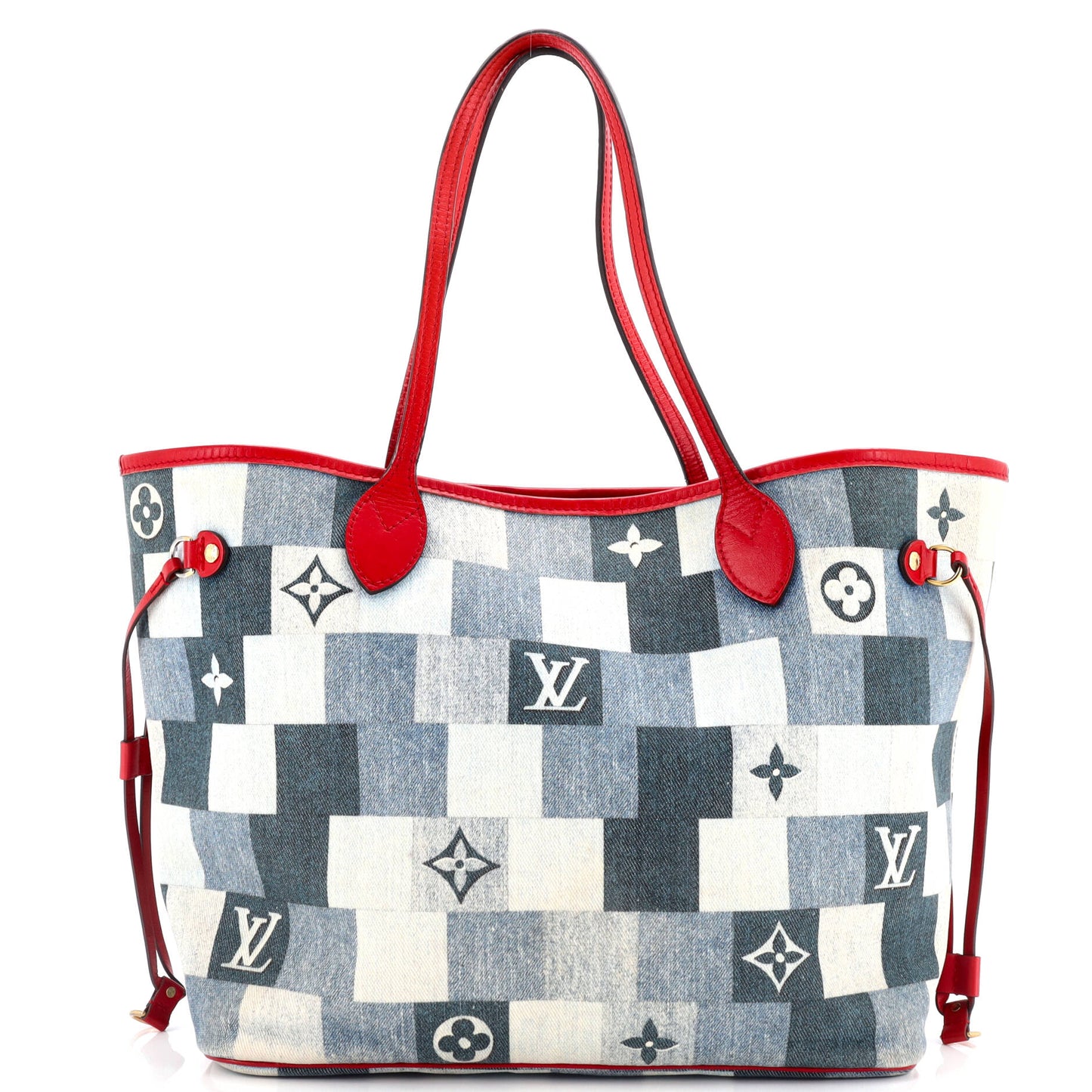 Louis Vuitton Neverfull Tote Damier And Patchwork Mm Denim Monogram Tote Bag Denim Mm3020843