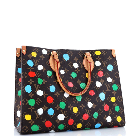 Louis Vuitton Onthego Tote Yayoi Kusama Painted Dots Mm Canvas Monogram Tote Bag Canvas Mm30216158