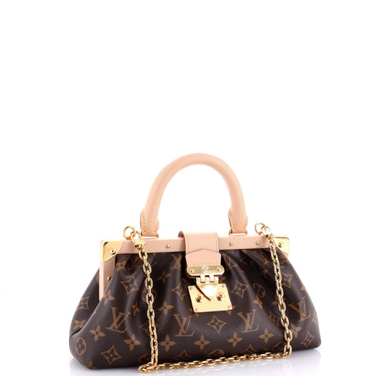 Louis Vuitton Top Handle Frame Clutch Canvas Monogram Clutch Bag