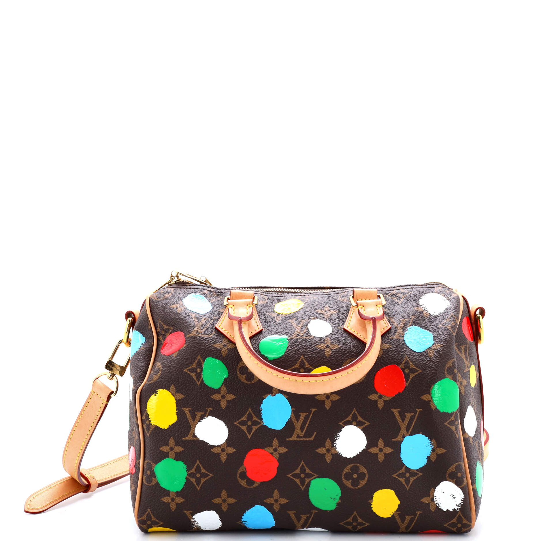 Louis Vuitton Speedy Bandouliere Bag Yayoi Kusama Painted Dots Canvas Monogram Shoulder Bag Canvas 253023426