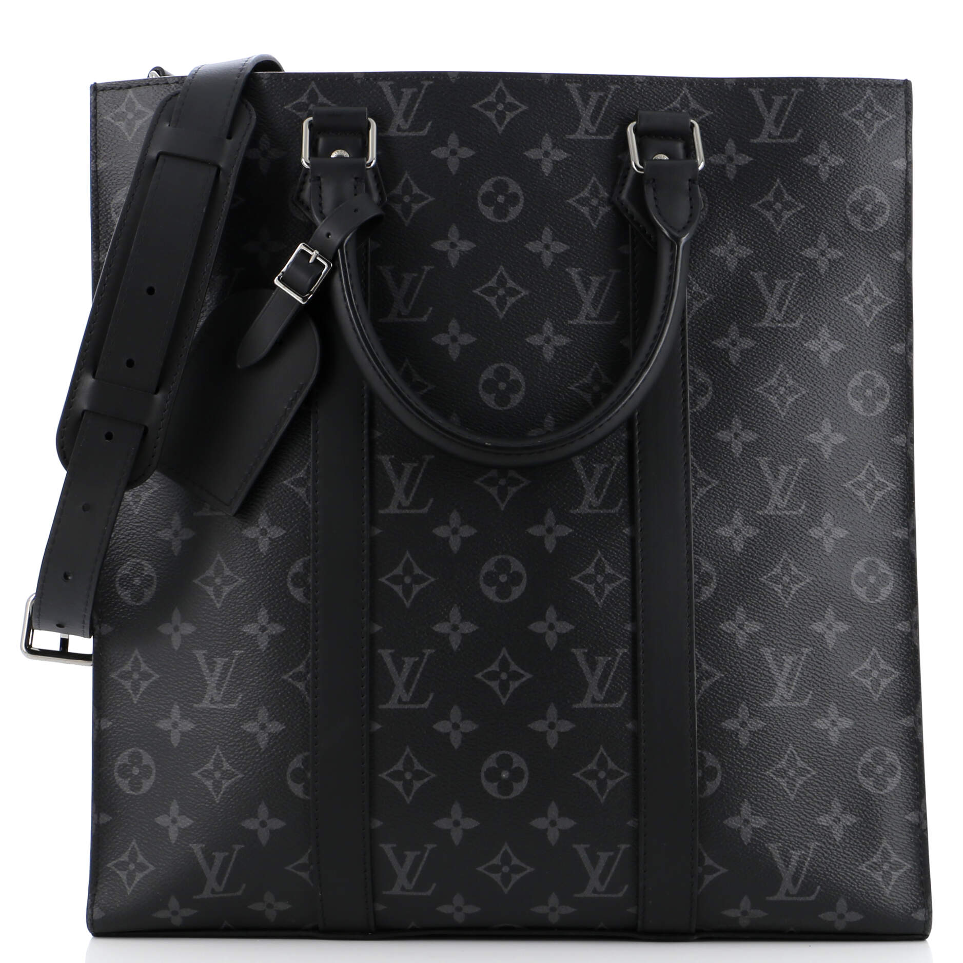 Louis Vuitton Sac Plat Bag Eclipse Canvas Monogram Tote Bag