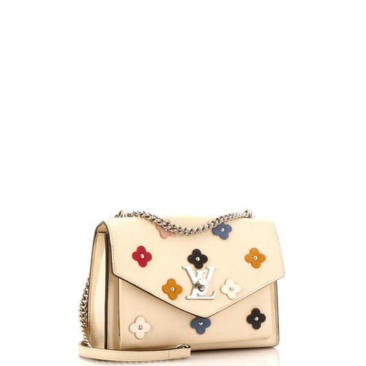 Louis Vuitton Mylockme Handbag Flower Embellished Bb Leather Shoulder Bag