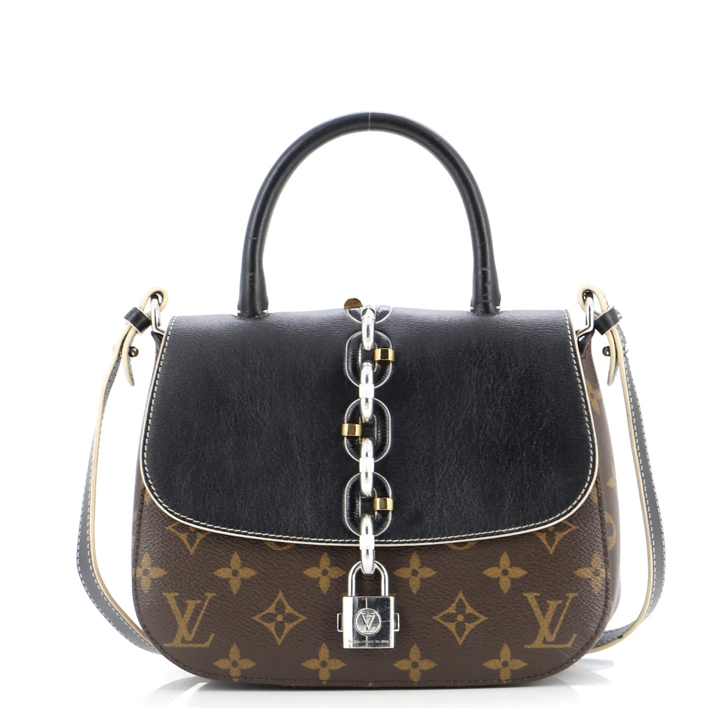 Louis Vuitton Chain It Handbag With Pm Leather Canvas Shoulder Bag