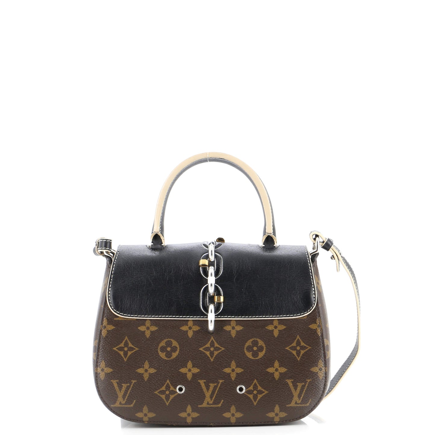 Louis Vuitton Chain It Handbag With Pm Leather Canvas Shoulder Bag