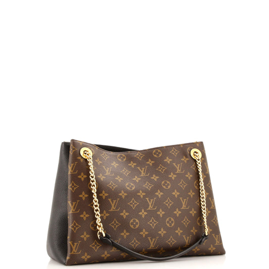 Louis Vuitton Surene Handbag With Mm Leather Canvas Shoulder Bag