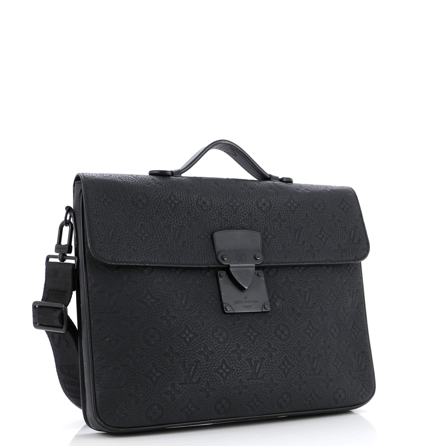Louis Vuitton Lock Briefcase Taurillon Handbag Leather Monogram Travel Bag