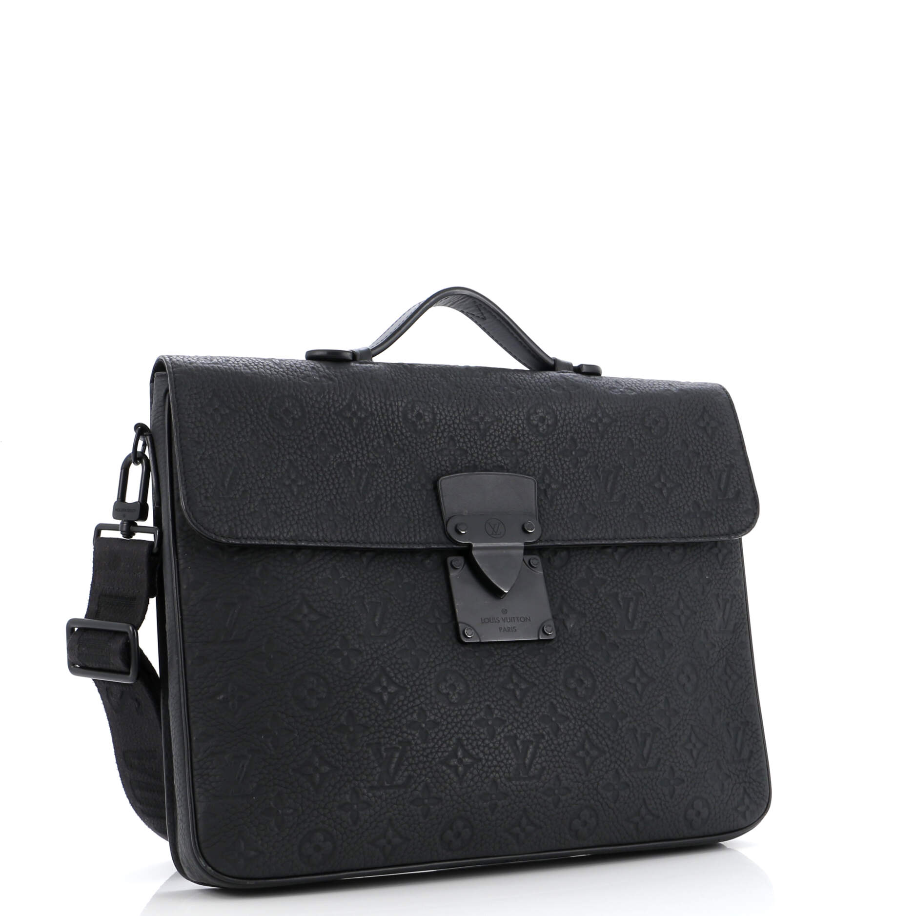 Louis Vuitton Lock Briefcase Taurillon Handbag Leather Monogram Travel Bag