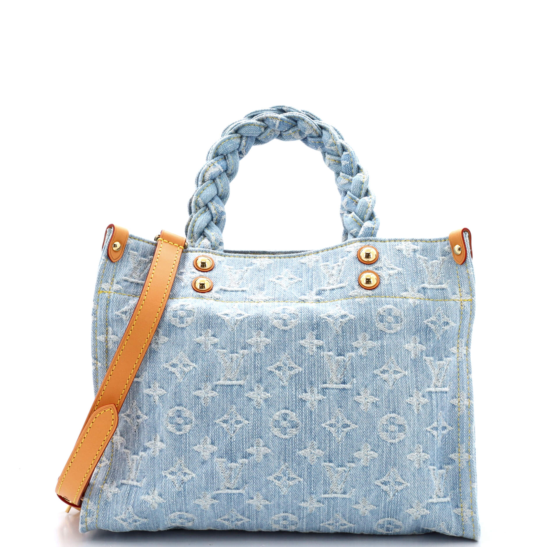 Louis Vuitton Let Go Handbag Pm Denim Monogram Tote Bag