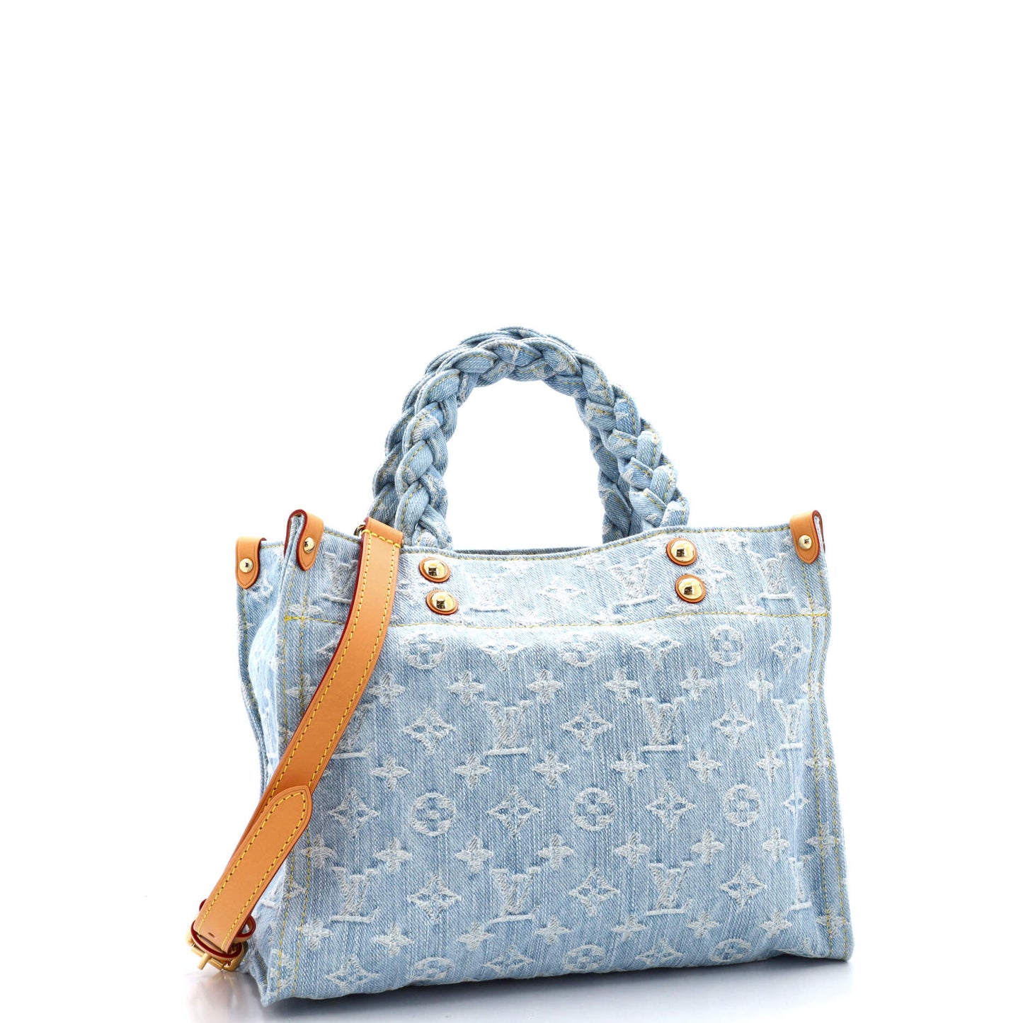Louis Vuitton Let Go Handbag Pm Denim Monogram Tote Bag
