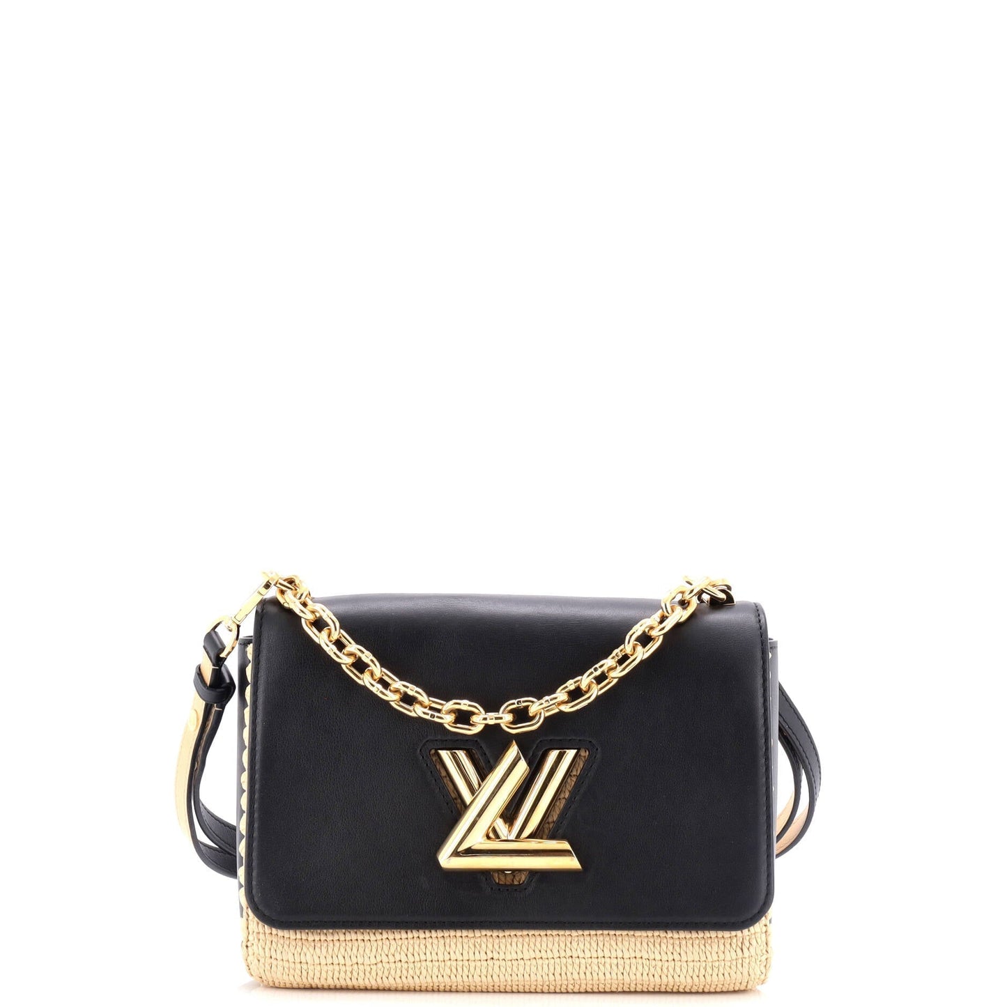 Louis Vuitton Twist Convertible Handbag And Mm Leather Raffia Shoulder Bag Raffia Mm3026954
