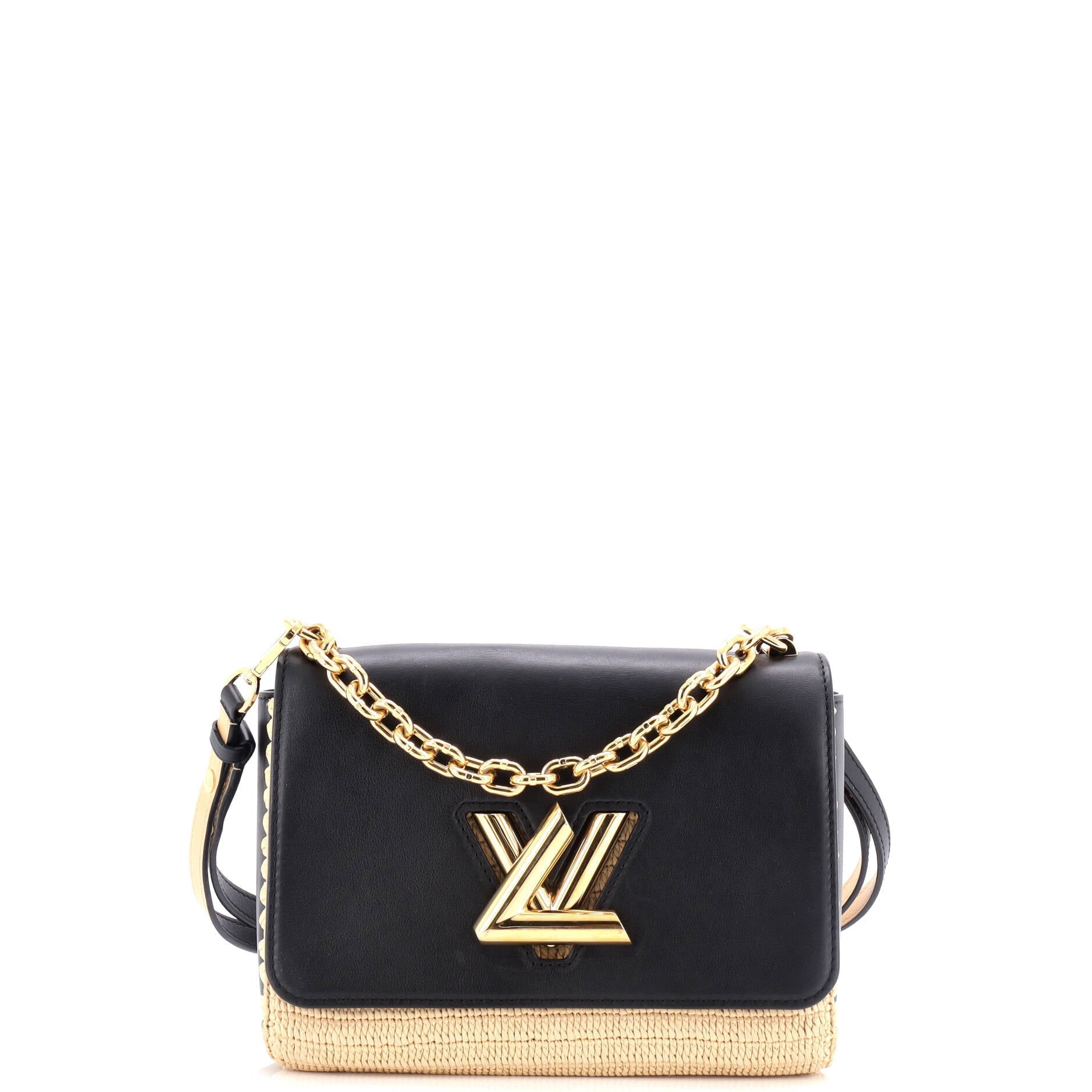 Louis Vuitton Twist Convertible Handbag And Mm Leather Raffia Shoulder Bag Raffia Mm3026954