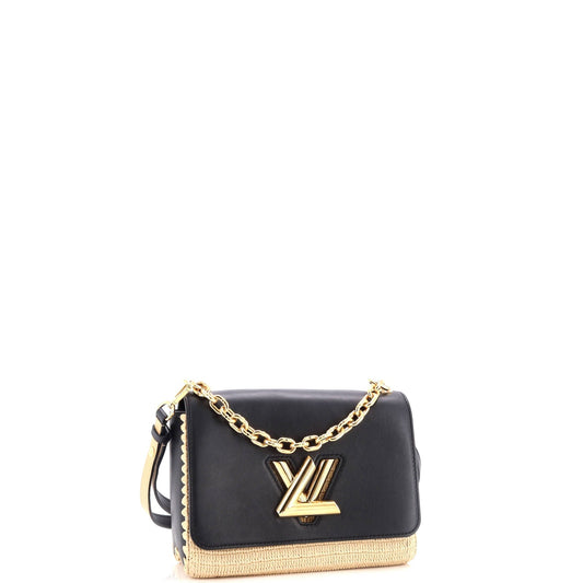 Louis Vuitton Twist Convertible Handbag And Mm Leather Raffia Shoulder Bag Raffia Mm3026954