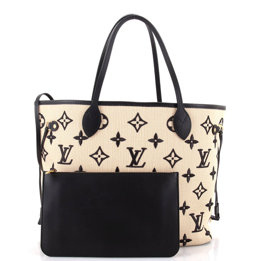 Louis Vuitton Neverfull Nm Tote Giant Embroidered Cotton Mm Monogram Tote Bag Cotton Mm3029191