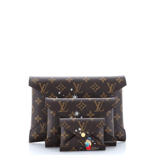 Louis Vuitton Kirigami Pochette Set Limited Edition Vivienne Xmas Canvas Monogram Clutch Bag