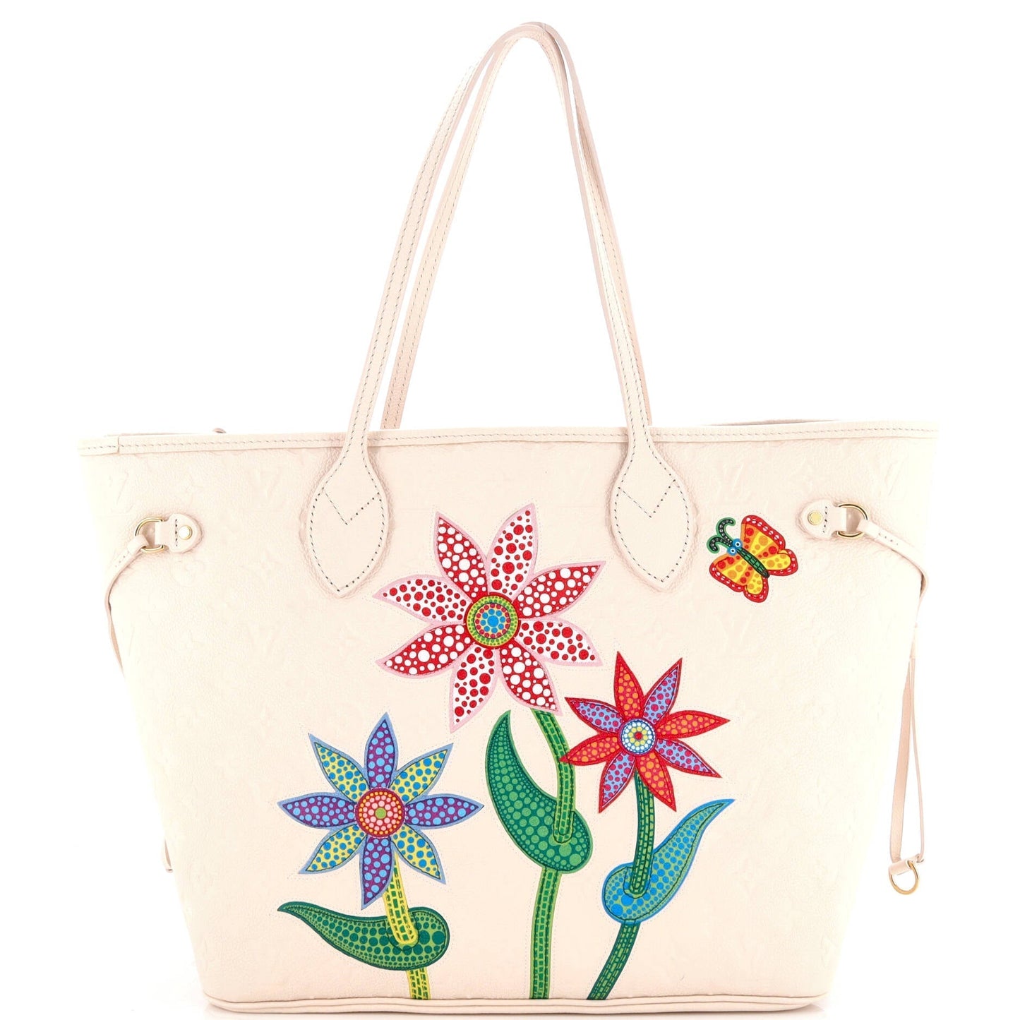 Louis Vuitton Neverfull Nm Tote Yayoi Kusama Flowers Empreinte Leather Monogram Tote Bag