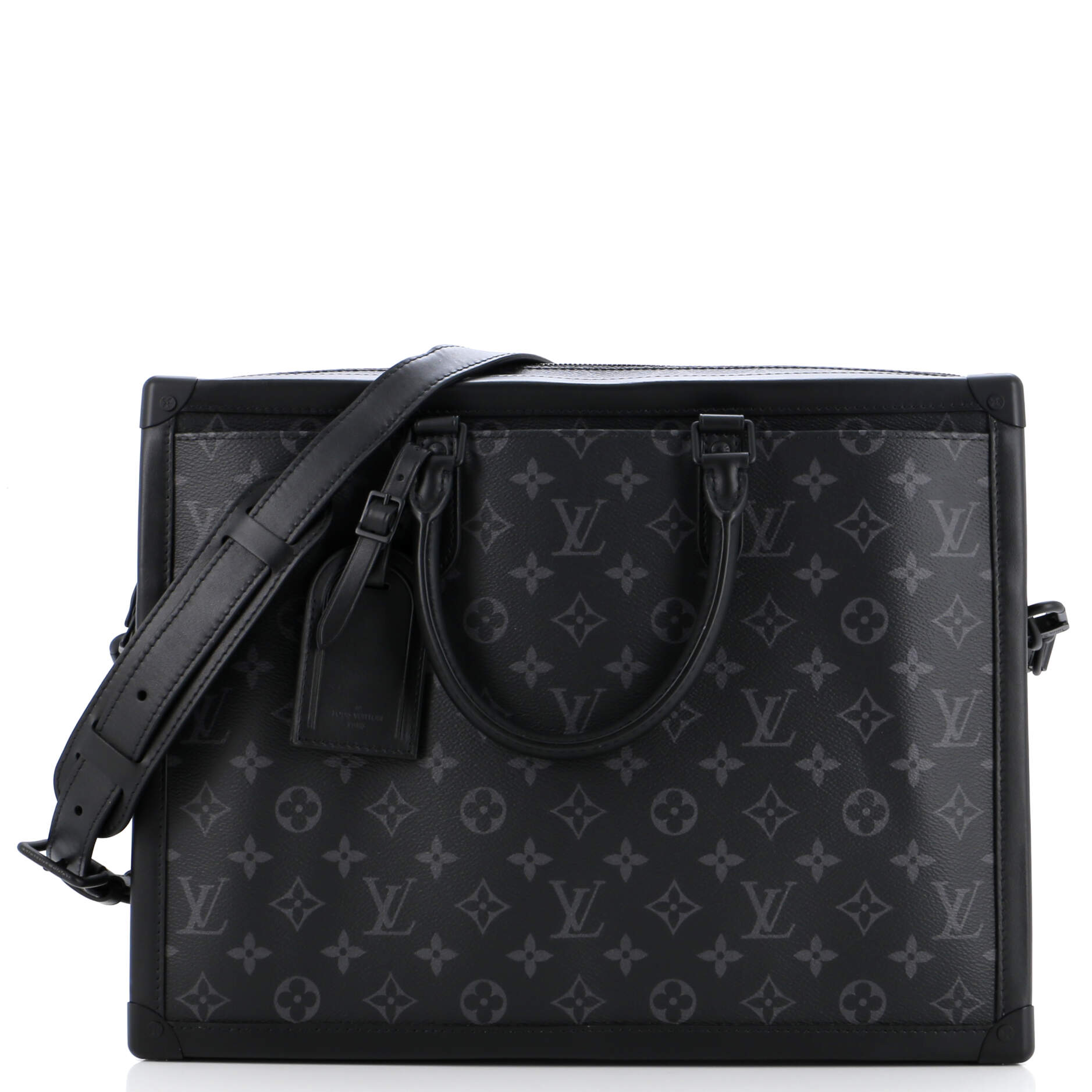 Louis Vuitton Soft Trunk Briefcase Eclipse Handbag Canvas Monogram Travel Bag
