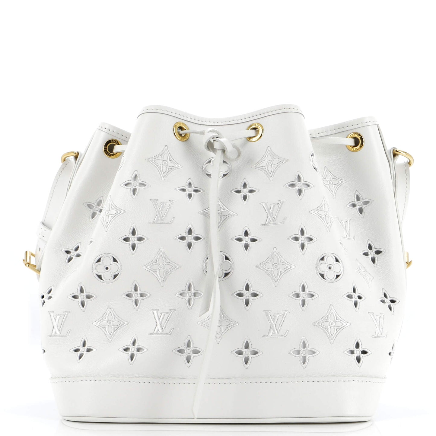 Louis Vuitton Petit Noe Nm Handbag Cutout Broderie Leather Monogram Shoulder Bag