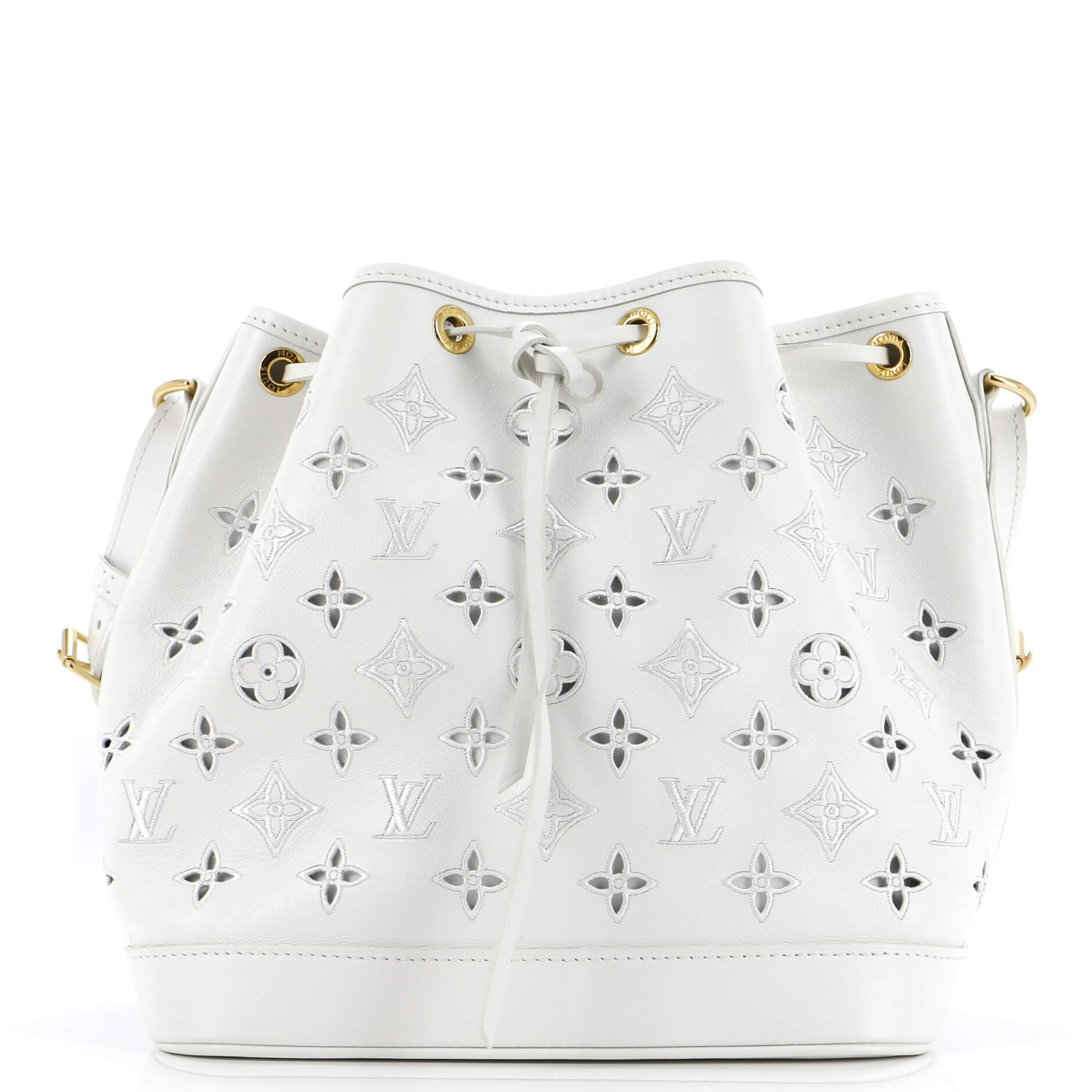 Louis Vuitton Petit Noe Nm Handbag Cutout Broderie Leather Monogram Shoulder Bag