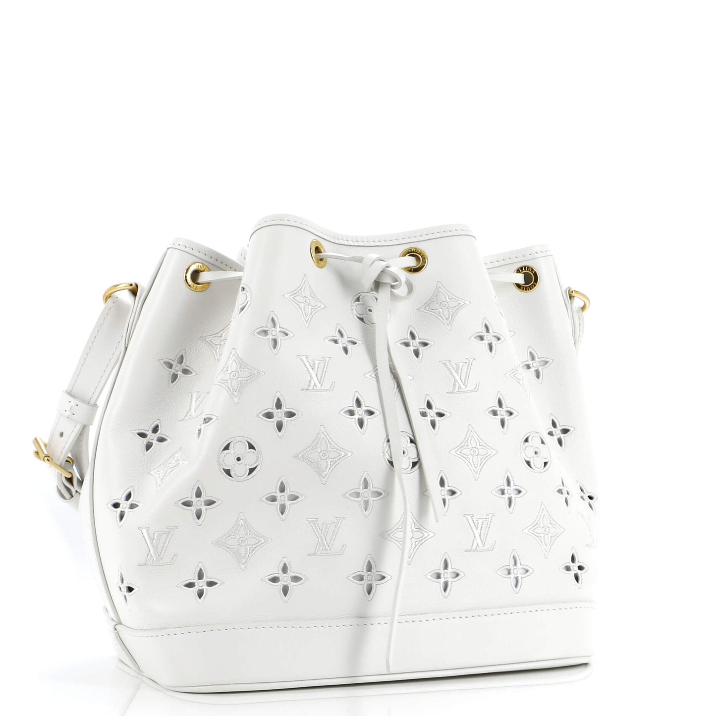 Louis Vuitton Petit Noe Nm Handbag Cutout Broderie Leather Monogram Shoulder Bag