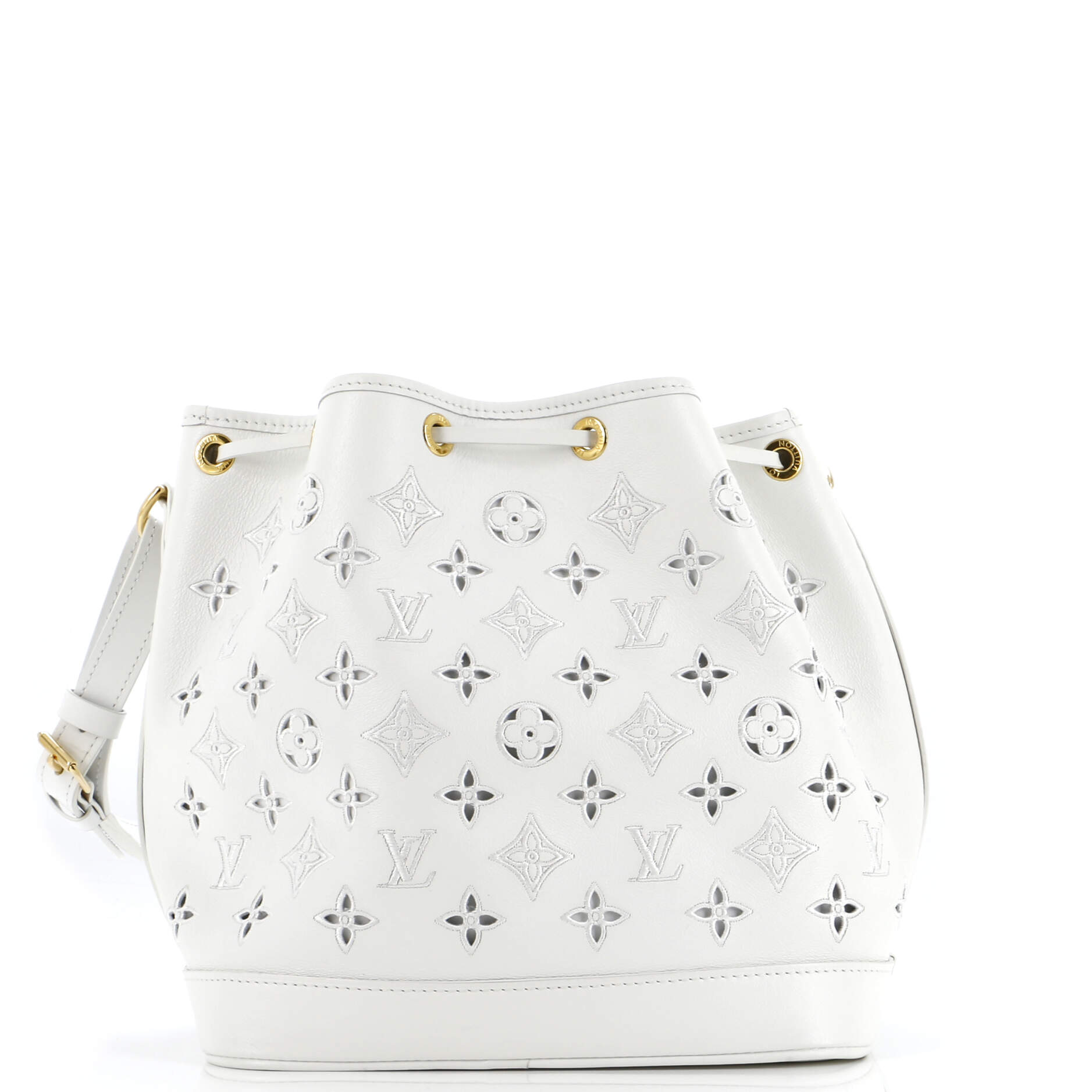 Louis Vuitton Petit Noe Nm Handbag Cutout Broderie Leather Monogram Shoulder Bag