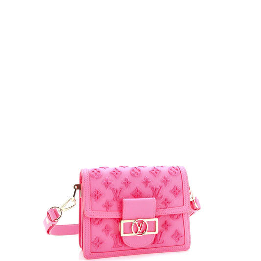 Louis Vuitton Dauphine Shoulder Bag Tuffetage Leather Monogram Leather Mini303153213