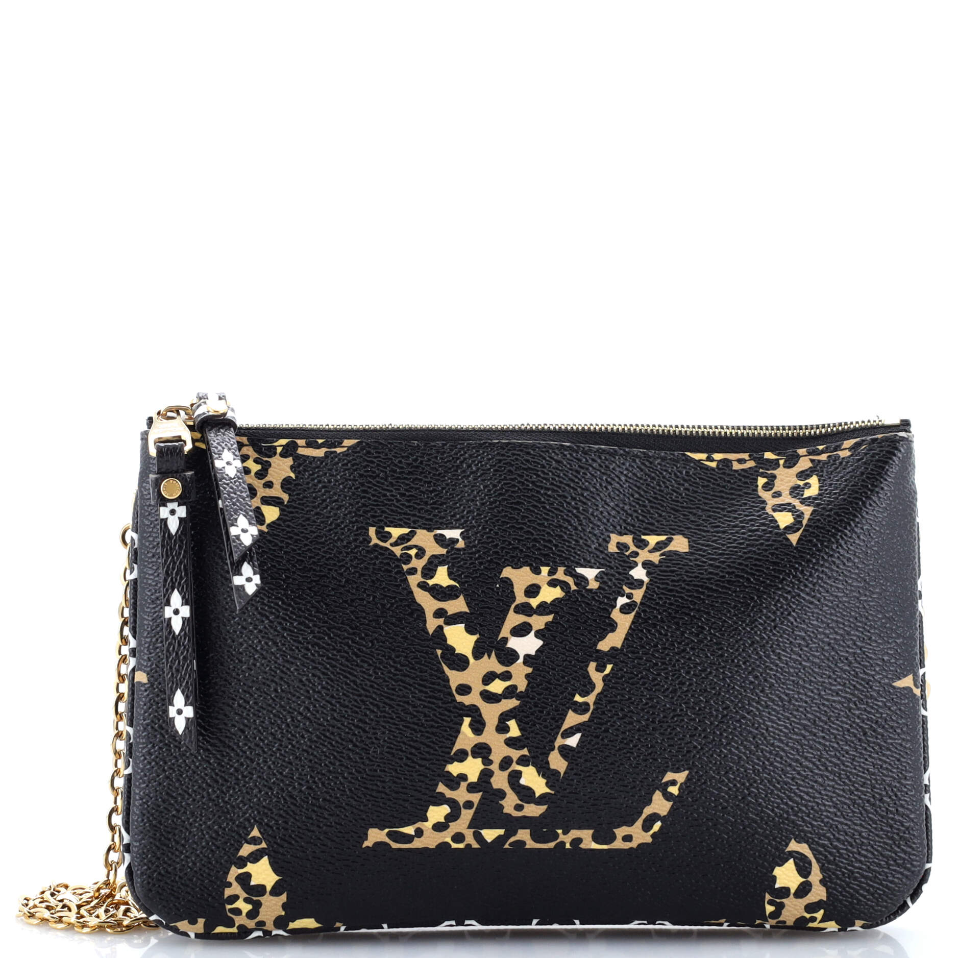Louis Vuitton Double Zip Pochette Limited Edition Jungle Giant Monogram Clutch Bag