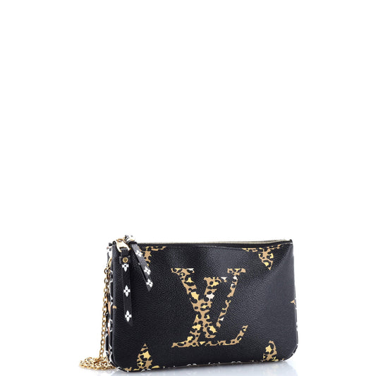 Louis Vuitton Double Zip Pochette Limited Edition Jungle Giant Monogram Clutch Bag