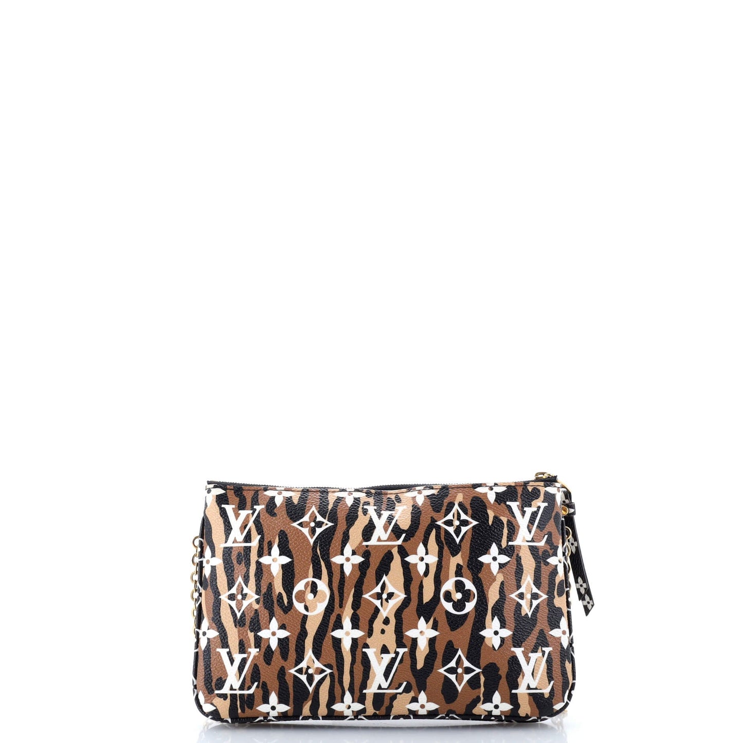 Louis Vuitton Double Zip Pochette Limited Edition Jungle Giant Monogram Clutch Bag