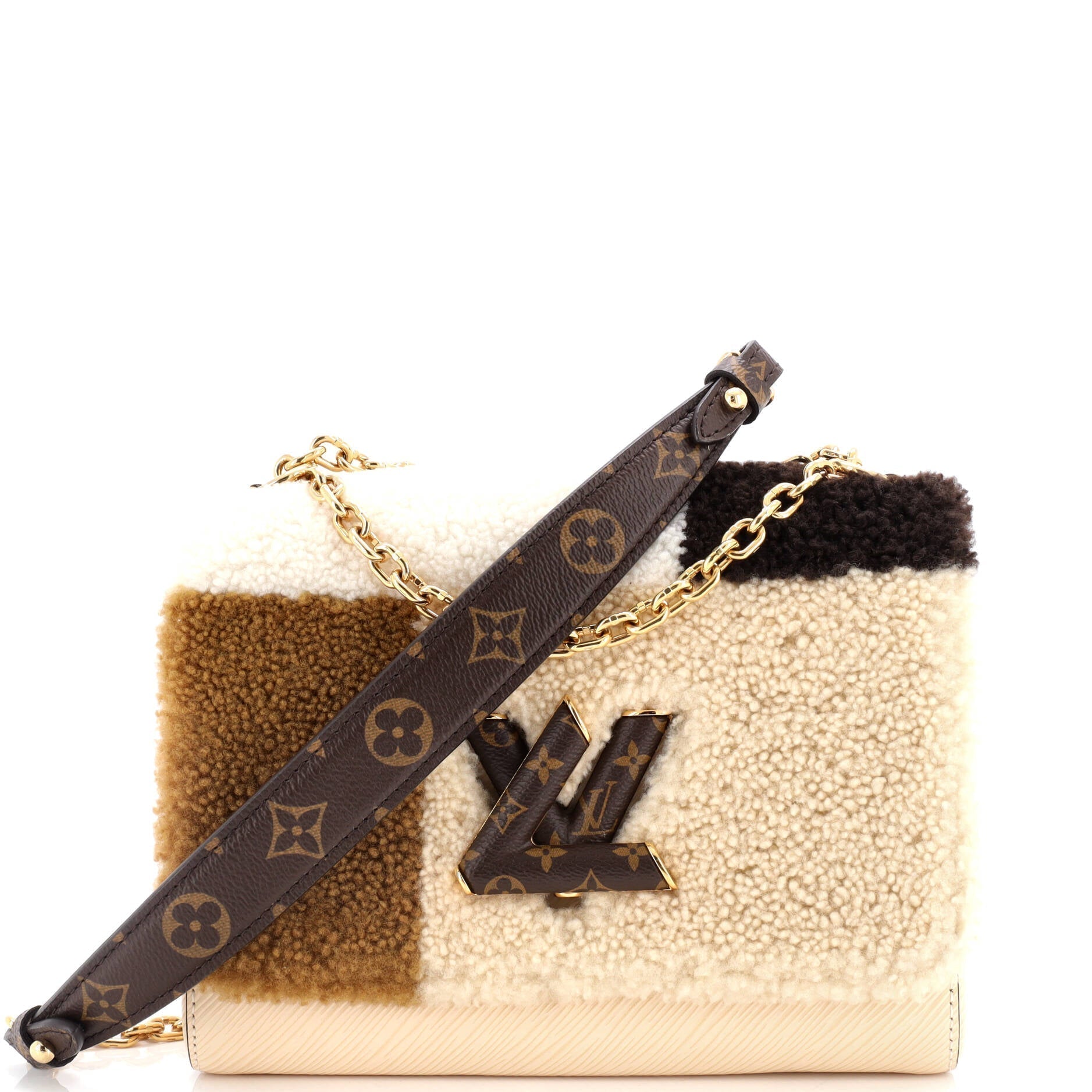 Louis Vuitton Twist Handbag Teddy Fleece With Epi Mm Leather Shoulder Bag