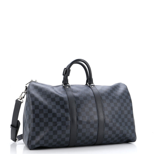 Louis Vuitton Keepall Bandouliere Bag Damier Cobalt Travel Bag