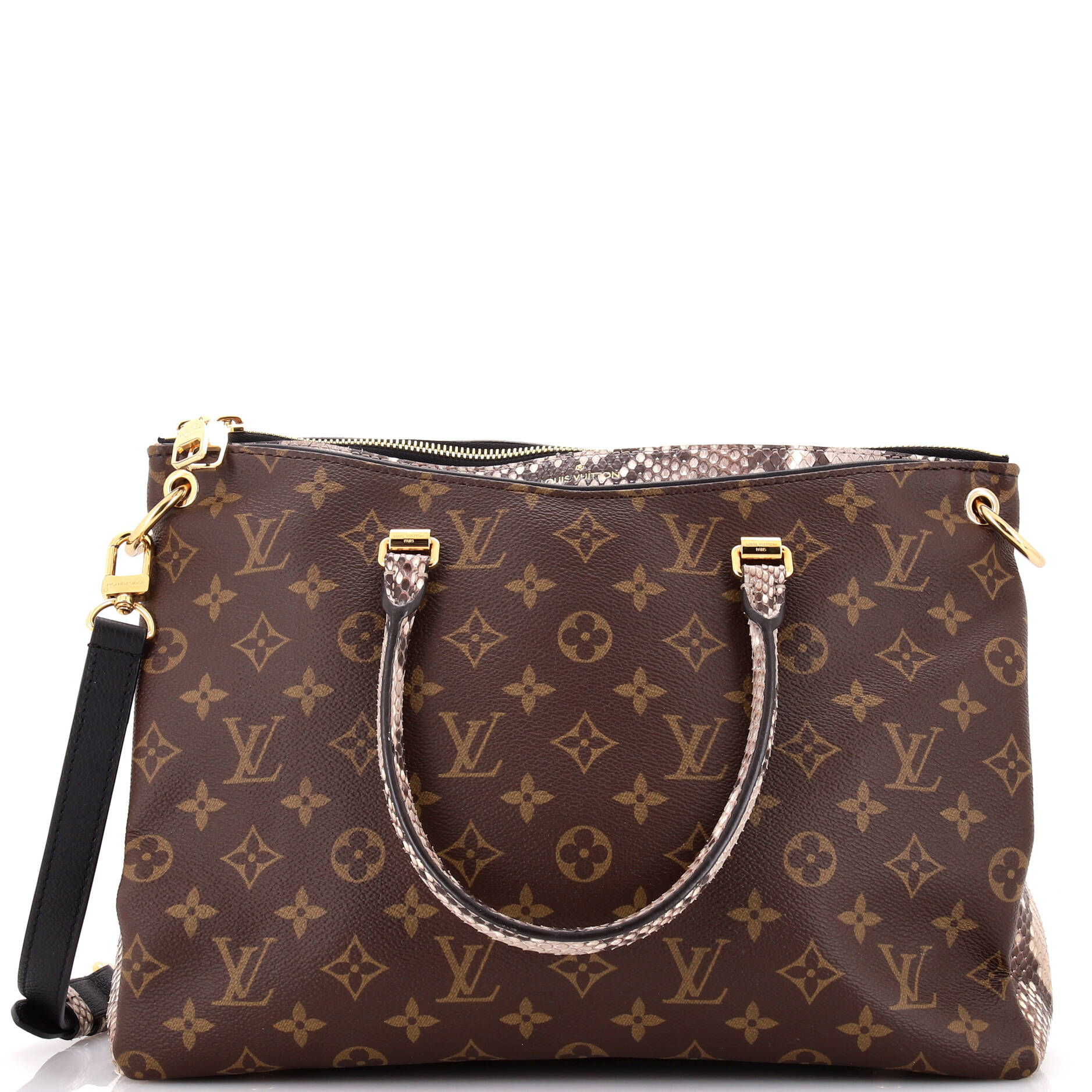 Louis Vuitton Pallas Tote With Python Canvas Monogram Tote Bag