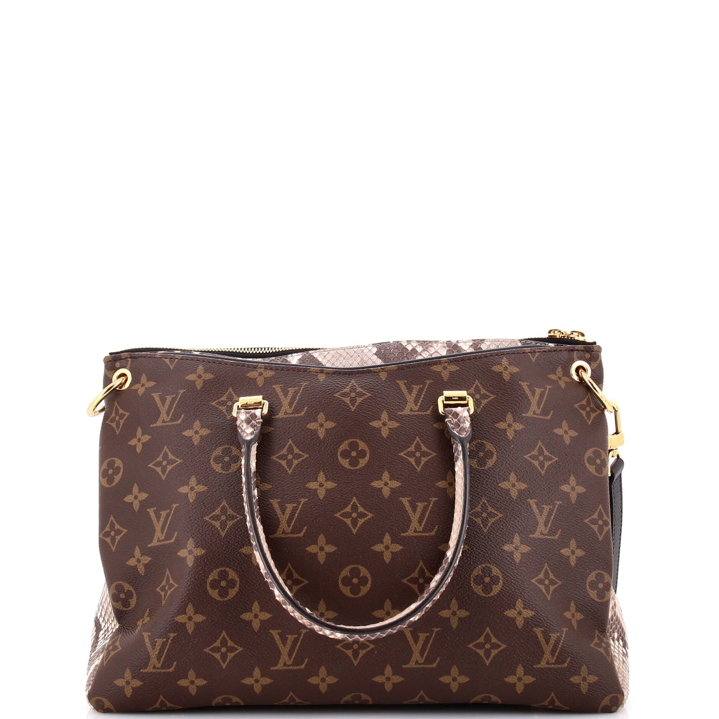 Louis Vuitton Pallas Tote With Python Canvas Monogram Tote Bag