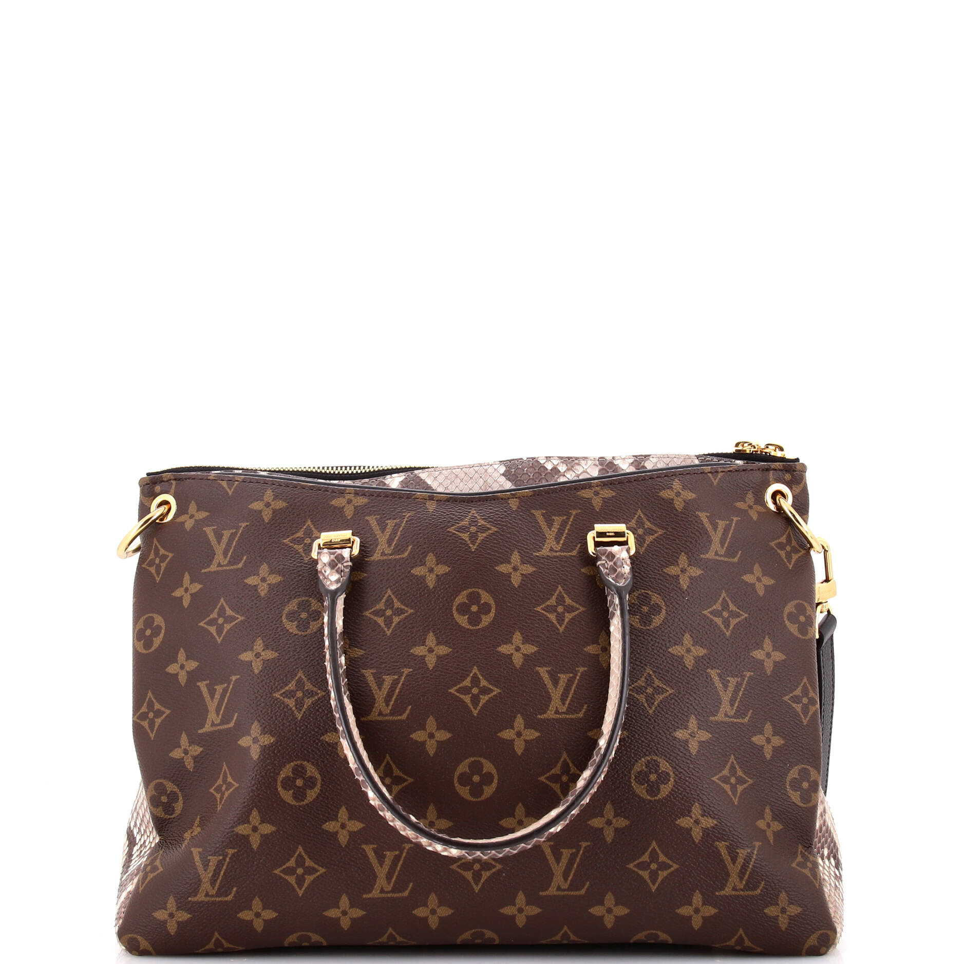 Louis Vuitton Pallas Tote With Python Canvas Monogram Tote Bag