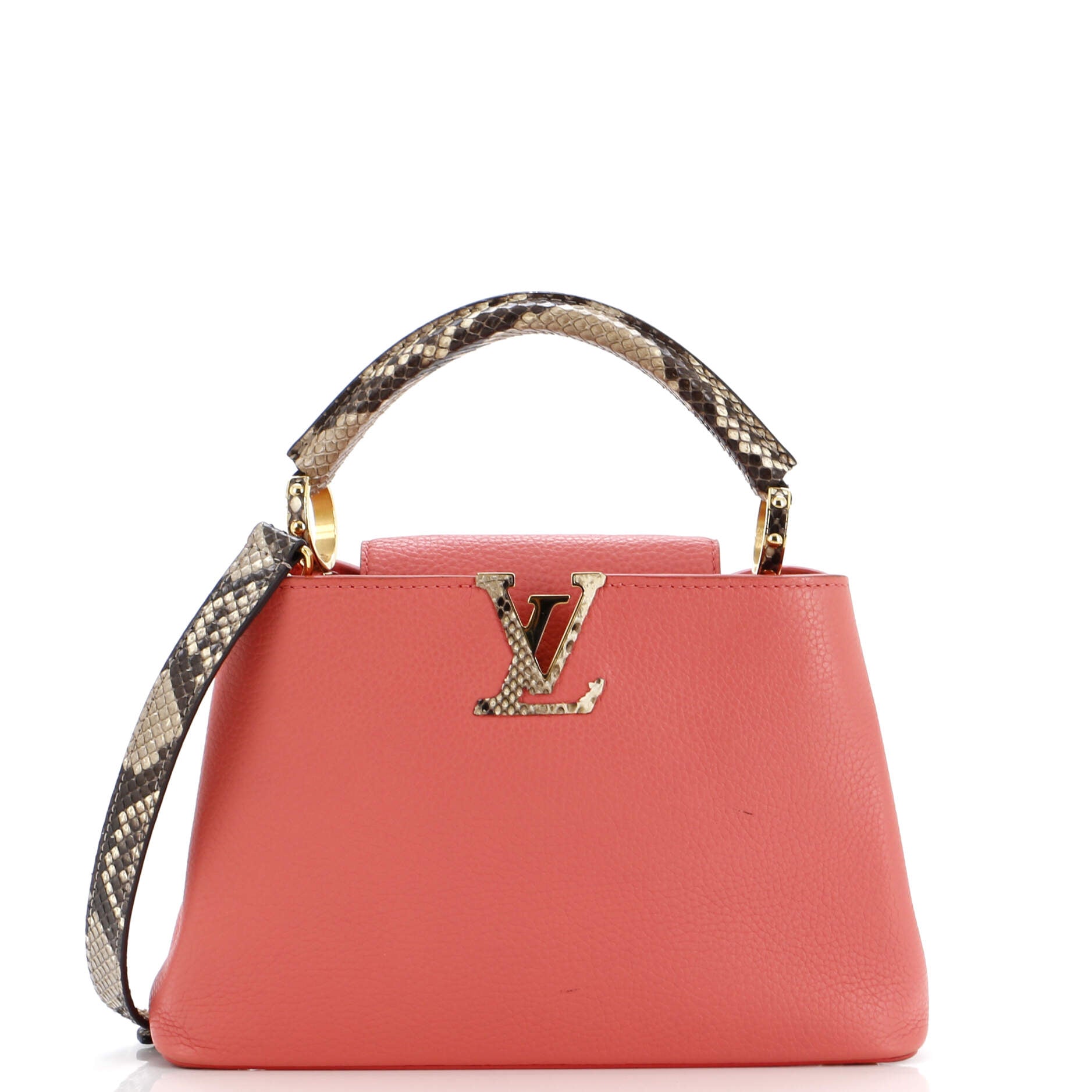 Louis Vuitton Capucines Bag With Python Bb Leather Shoulder Bag Python Bb3034871