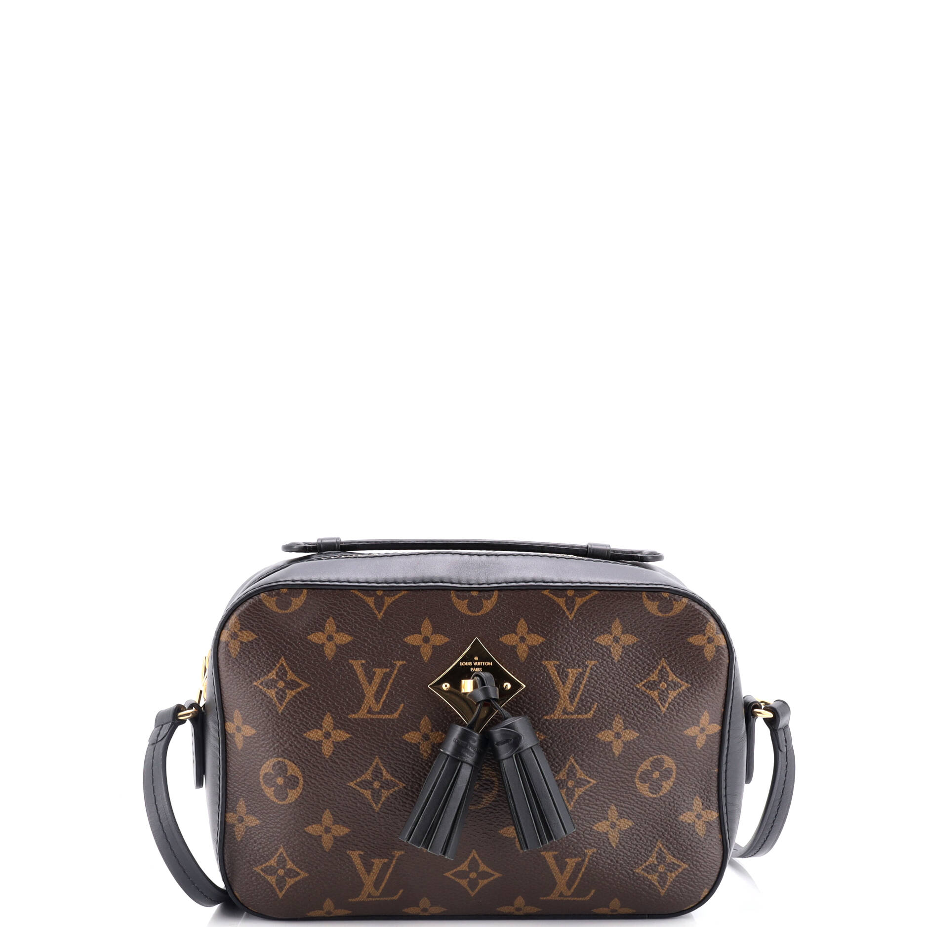 Louis Vuitton Saintonge Handbag With Leather Canvas Travel Bag