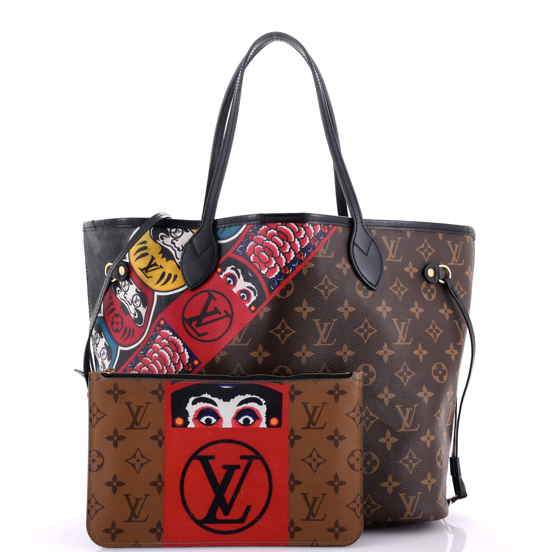 Louis Vuitton Neverfull Nm Tote Limited Edition Kabuki Mm Canvas Monogram Tote Bag