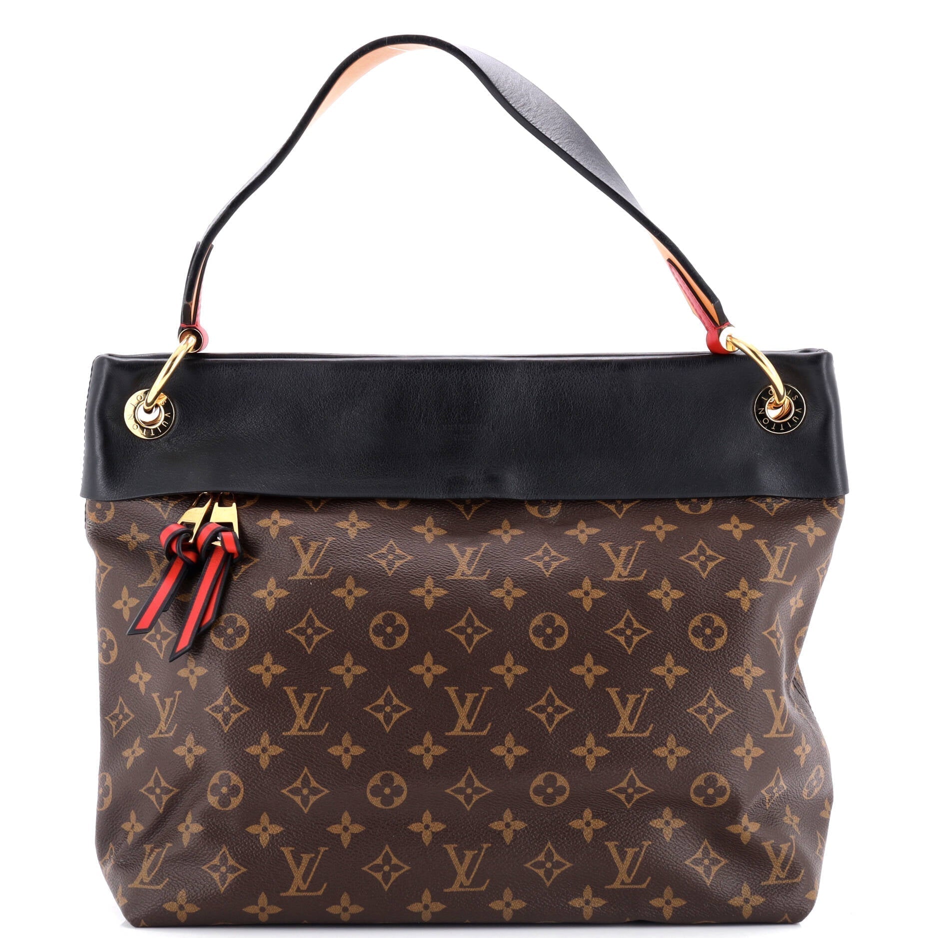 Louis Vuitton Tuileries Hobo With Leather Canvas Travel Bag