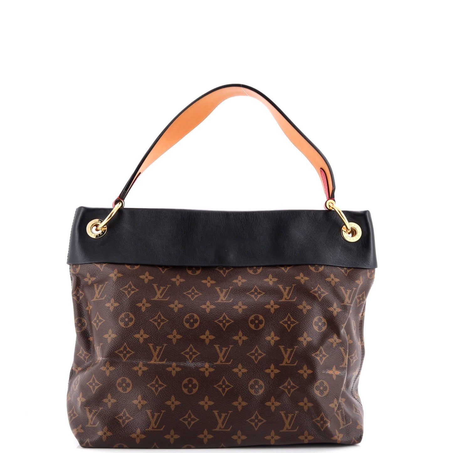 Louis Vuitton Tuileries Hobo With Leather Canvas Travel Bag