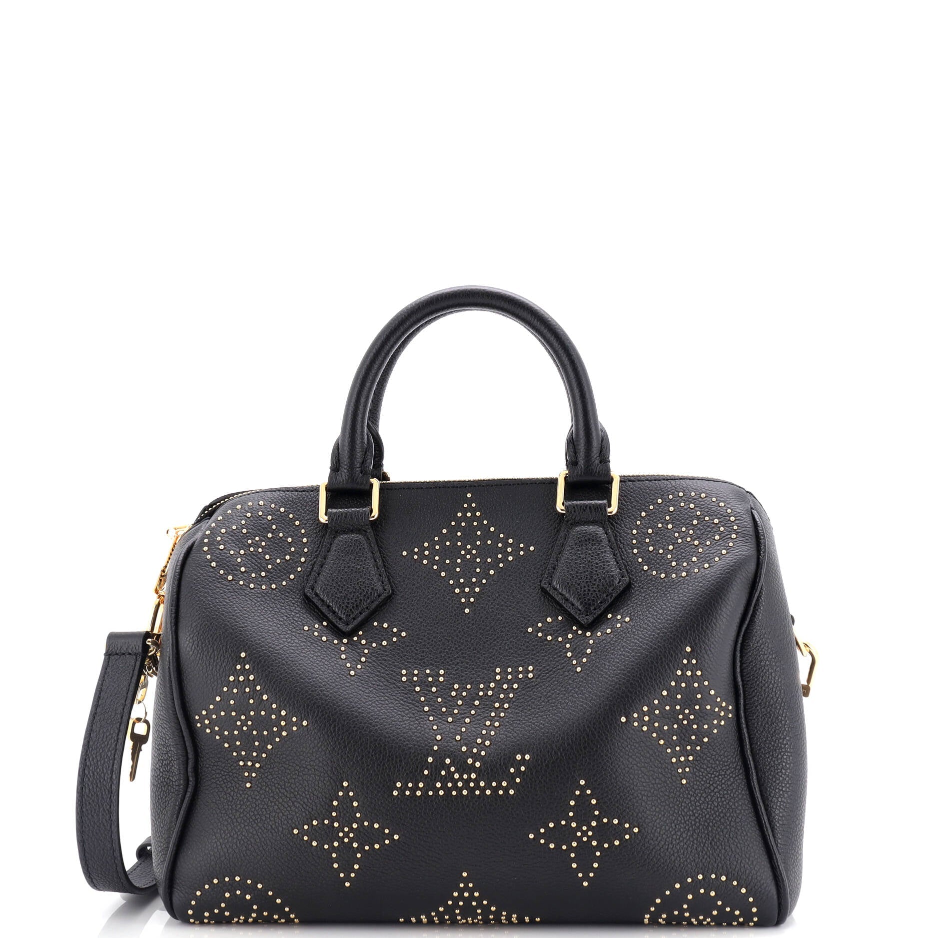 Louis Vuitton Speedy Bandouliere Bag Studded Giant Leather Monogram Travel Bag