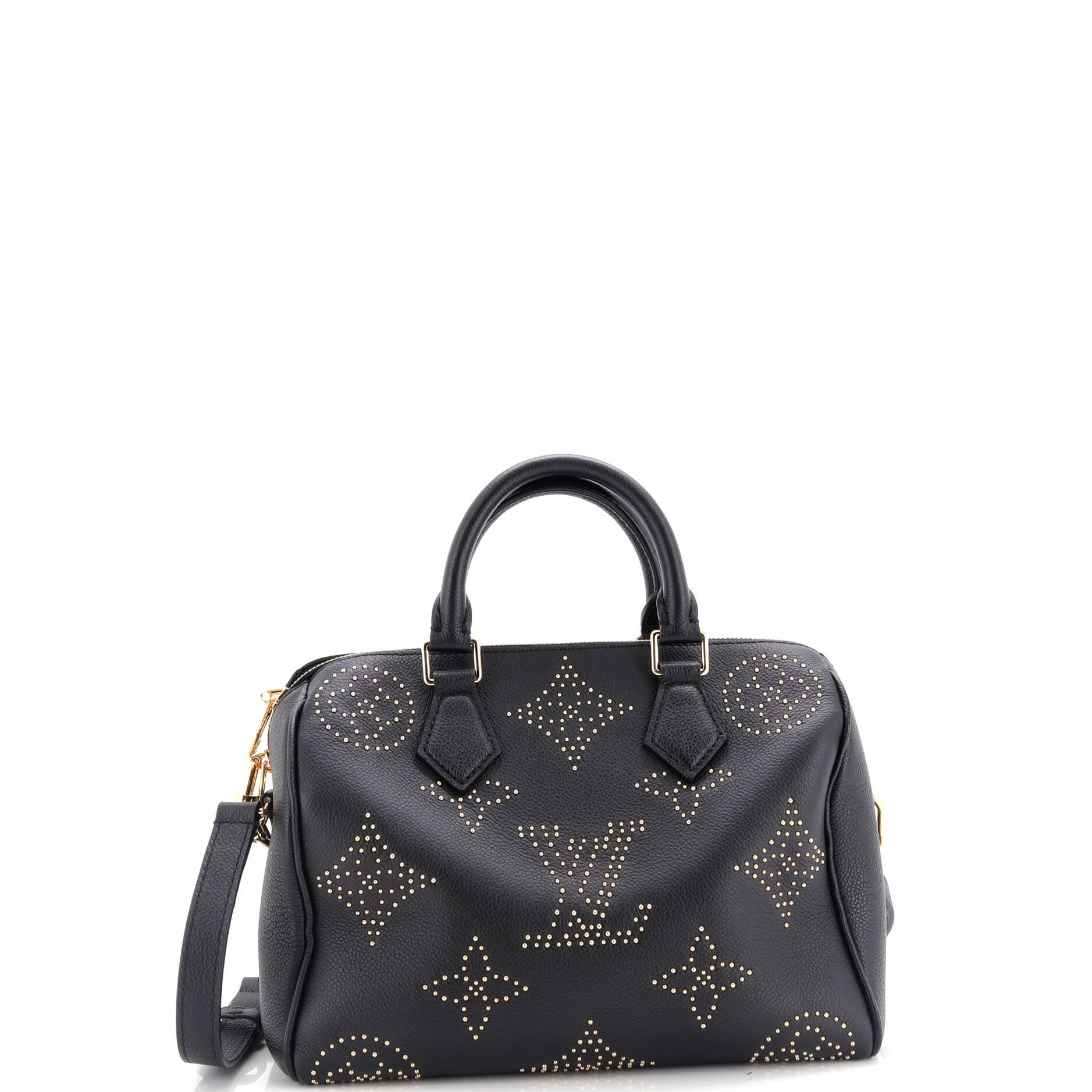 Louis Vuitton Speedy Bandouliere Bag Studded Giant Leather Monogram Travel Bag