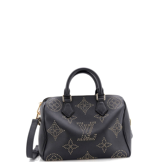 Louis Vuitton Speedy Bandouliere Bag Studded Giant Leather Monogram Travel Bag