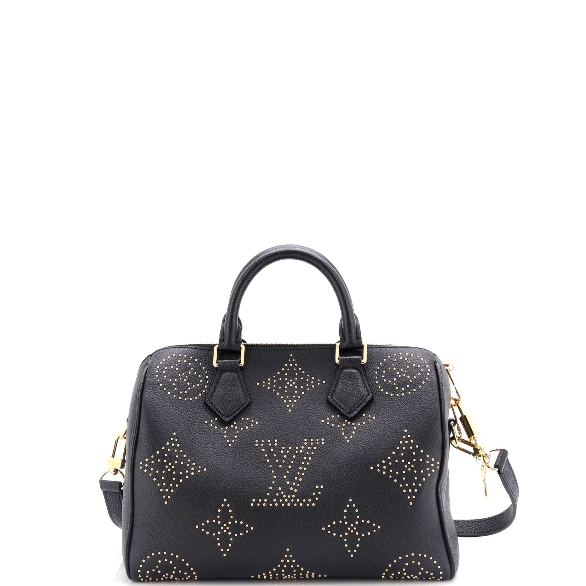 Louis Vuitton Speedy Bandouliere Bag Studded Giant Leather Monogram Travel Bag