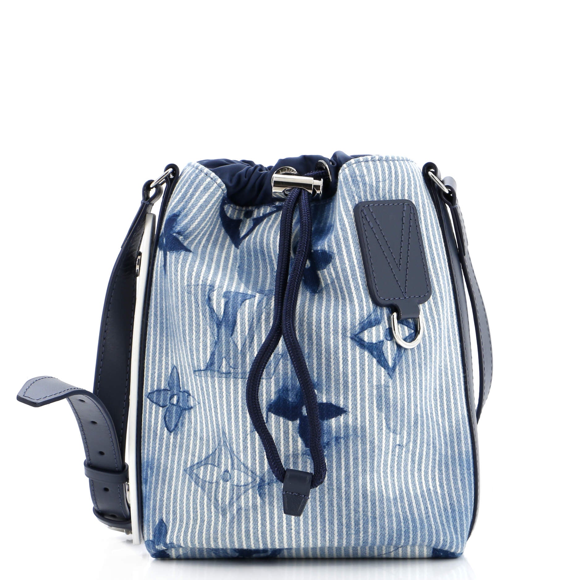 Louis Vuitton Sac Marin Bag Limited Edition Watercolor Stripes Denim Monogram Bucket Bag