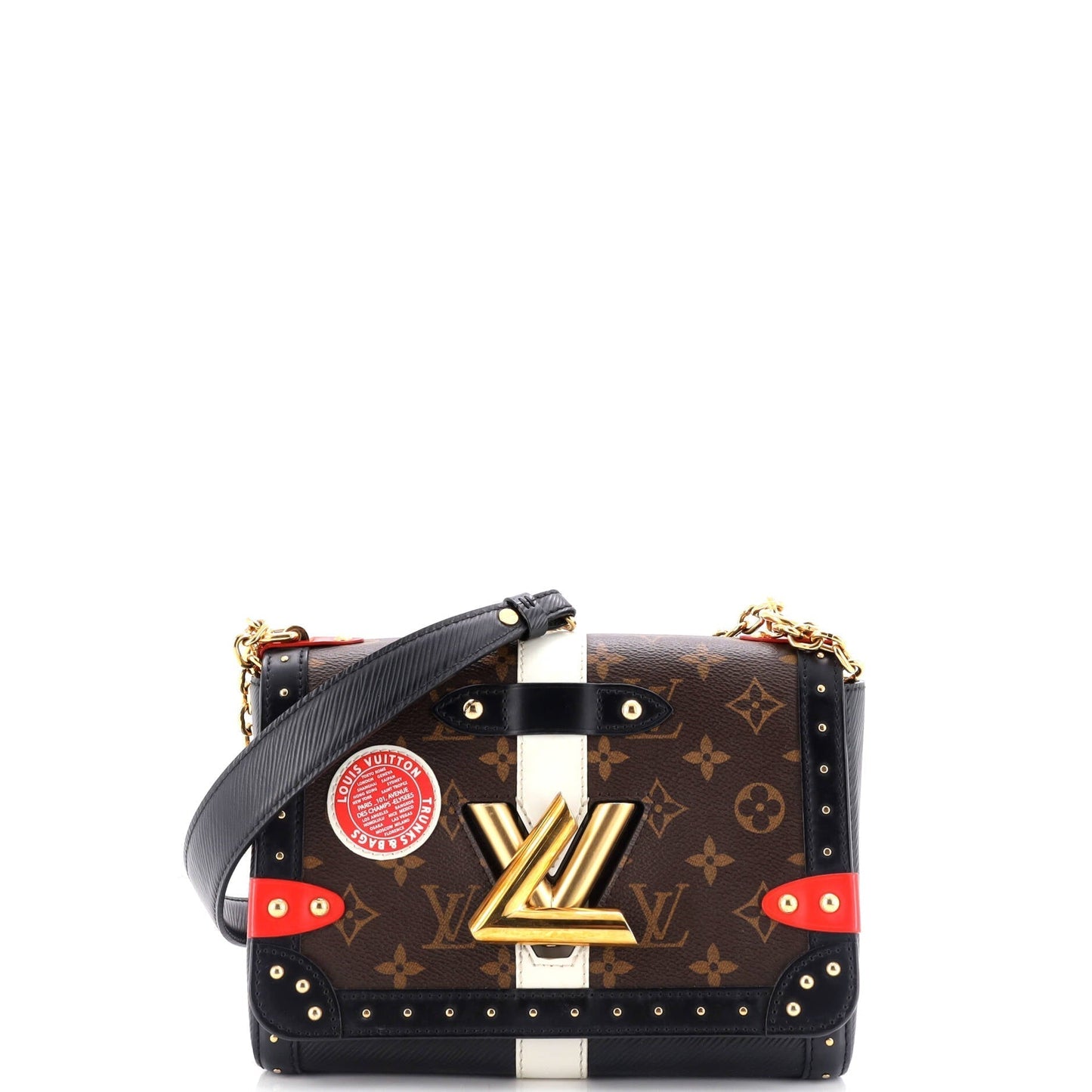 Louis Vuitton Twist Handbag Studded Epi And Mm Leather Canvas Shoulder Bag
