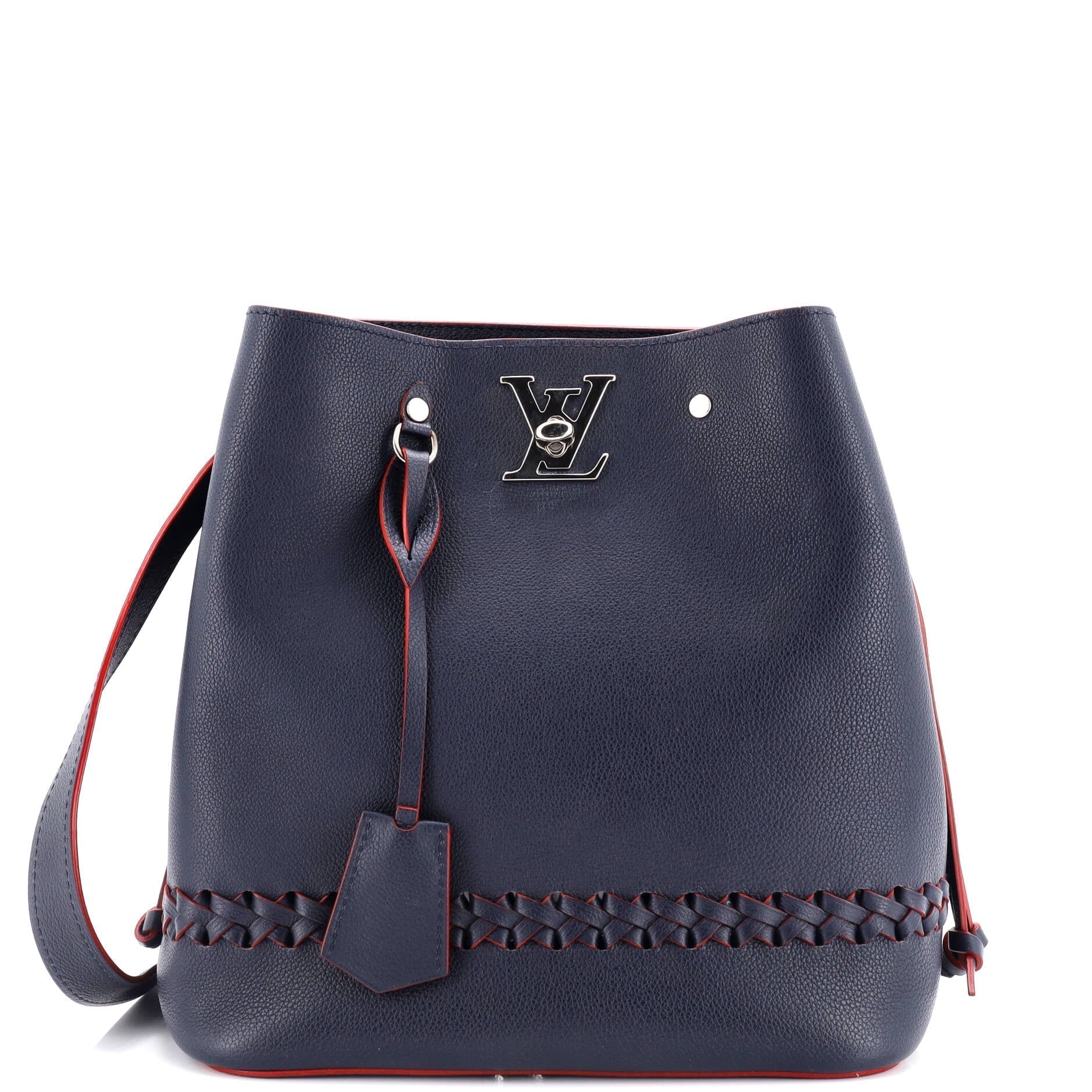 Louis Vuitton Lockme Bag Braided Leather Bucket Bucket Bag