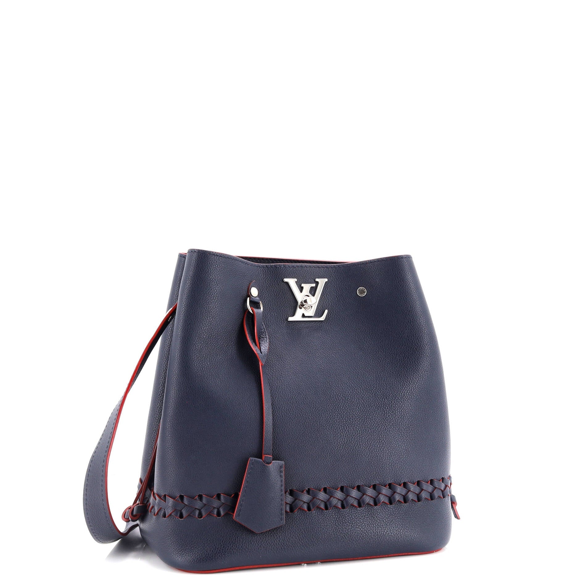 Louis Vuitton Lockme Bag Braided Leather Bucket Bucket Bag