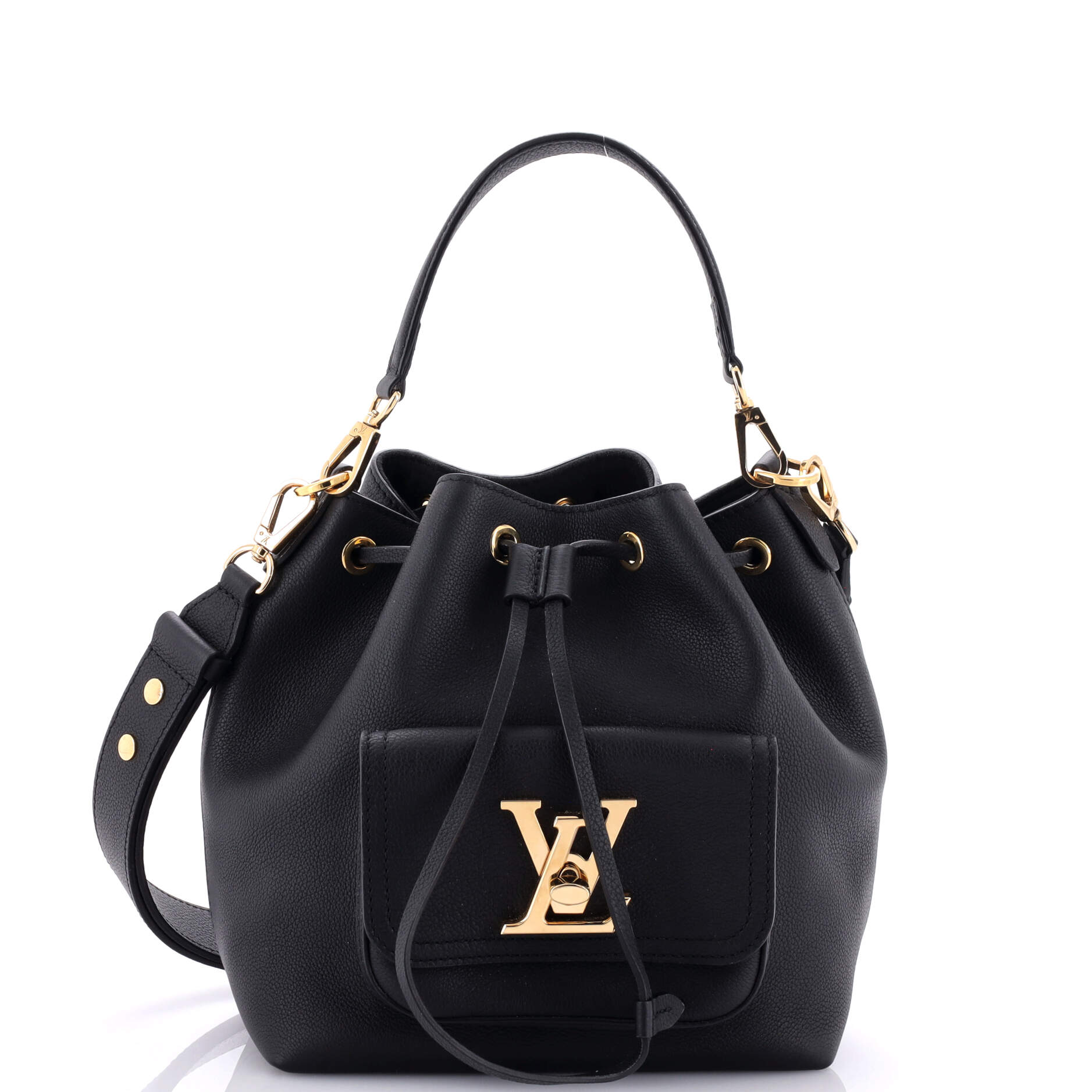 Louis Vuitton Lockme Pocket Bag Leather Bucket Shoulder Bag