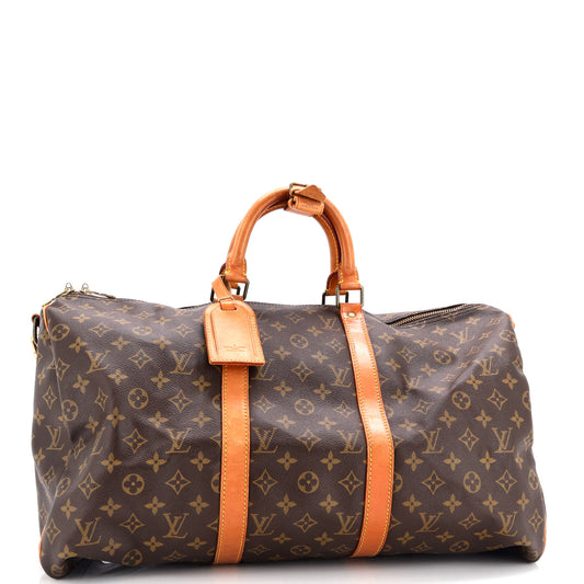 Louis Vuitton Keepall Bandouliere Bag Canvas Monogram Travel Bag Canvas 503039581