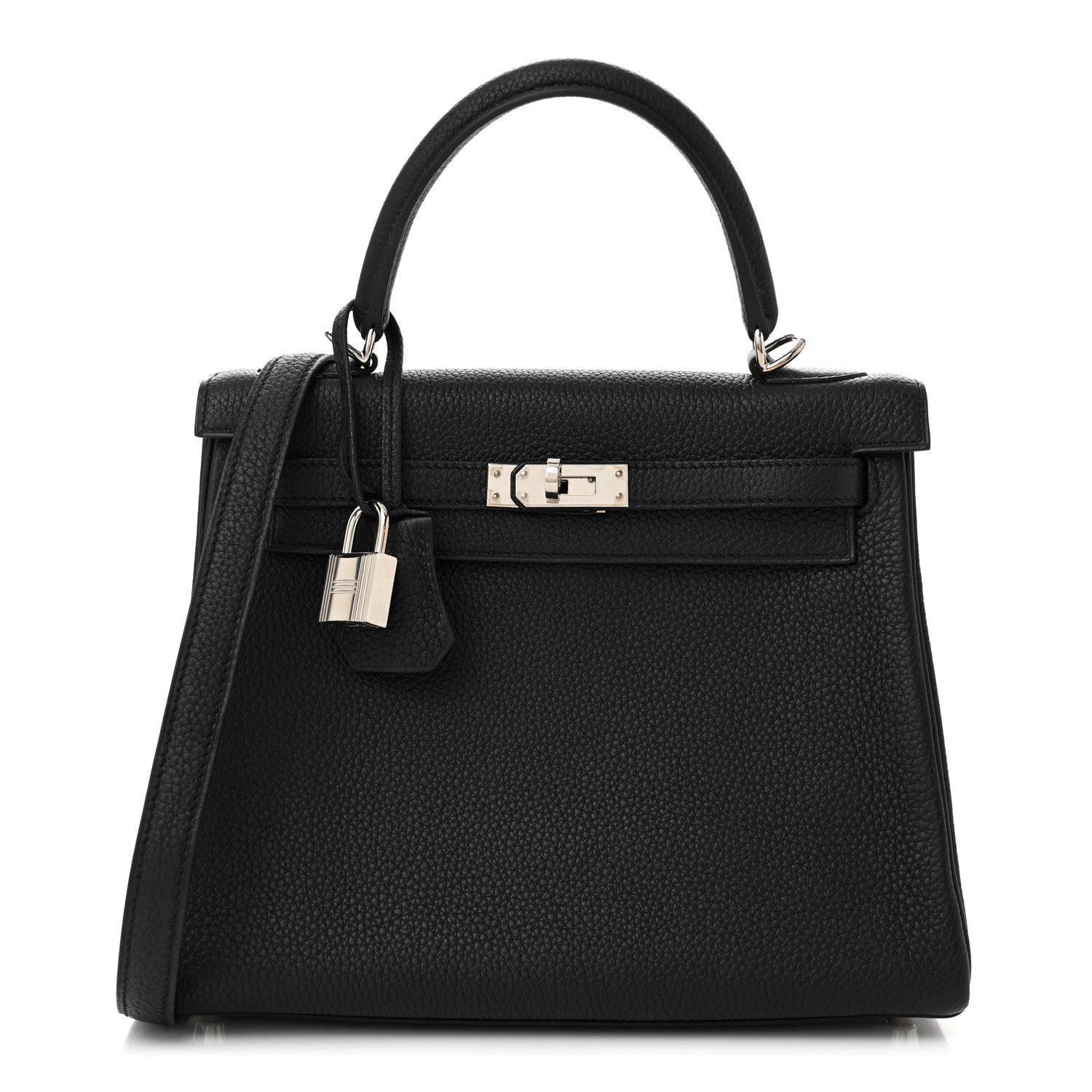 Hermes Togo Kelly Retourne Handbag Black Travel Bag 25 Black 1702449