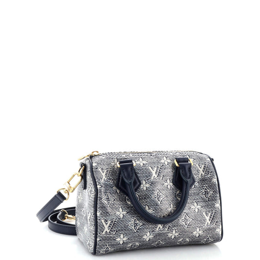 Louis Vuitton Speedy Bandouliere Bag Monoglam Jacquard Canvas Travel Bag